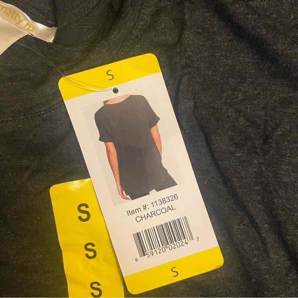 Matty M NWT Solid Dark Charcoal Color Basic Short Sleeve Shirt Top Sz S New - Picture 4 of 4